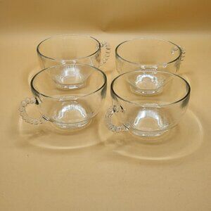 4 Vintage Hazel Atlas ATC9 Pattern Punch Cups Apple Boopie 1950s Snack